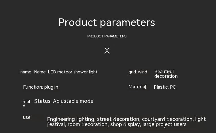 Led8 Suit Outdoor Waterproof Decorative Lights 50cm Meteor Christmas Tree Outdoor Decorative Lamp