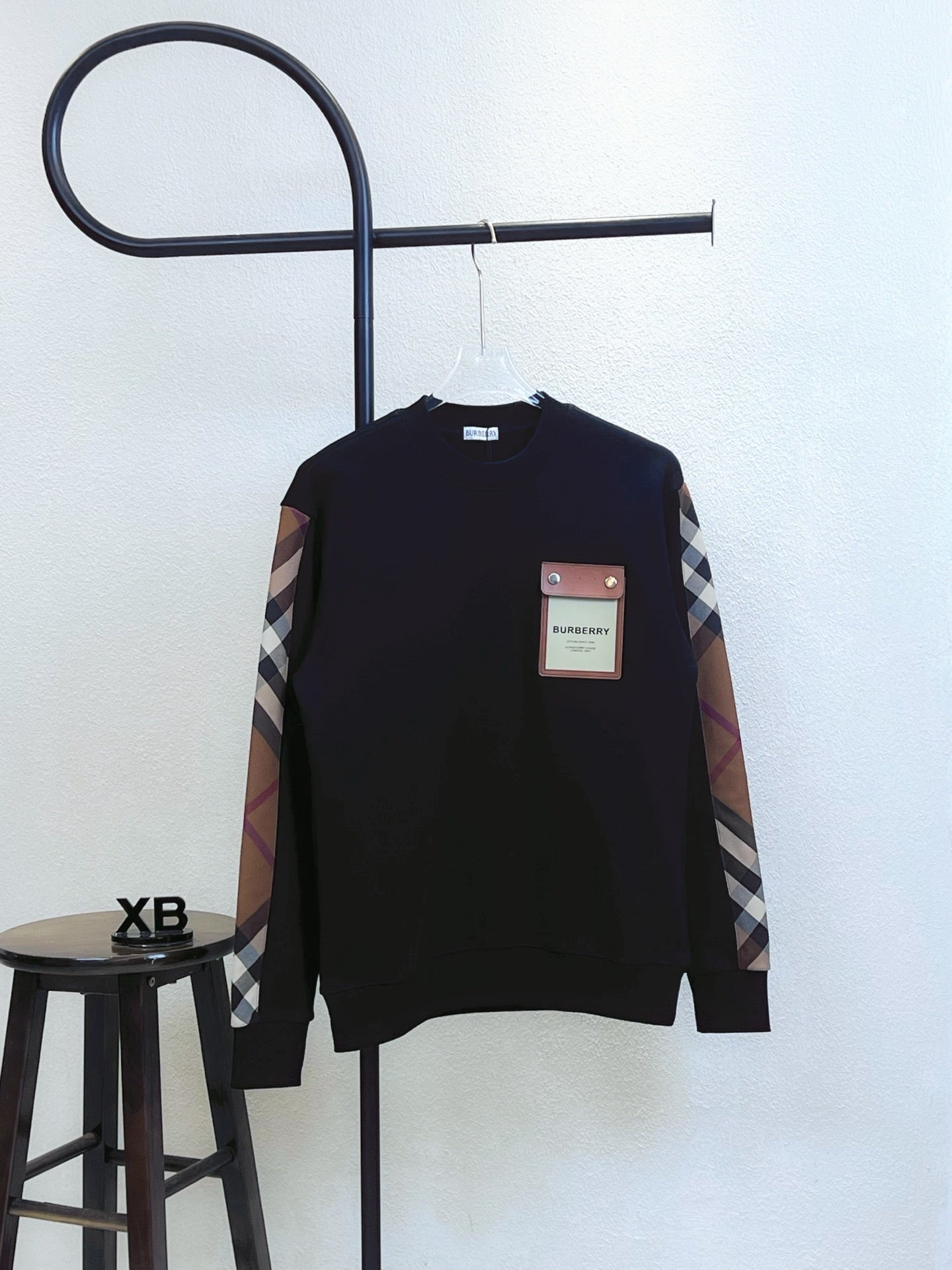 Heritage Panel Sweatshirt – Black Check Sleeves