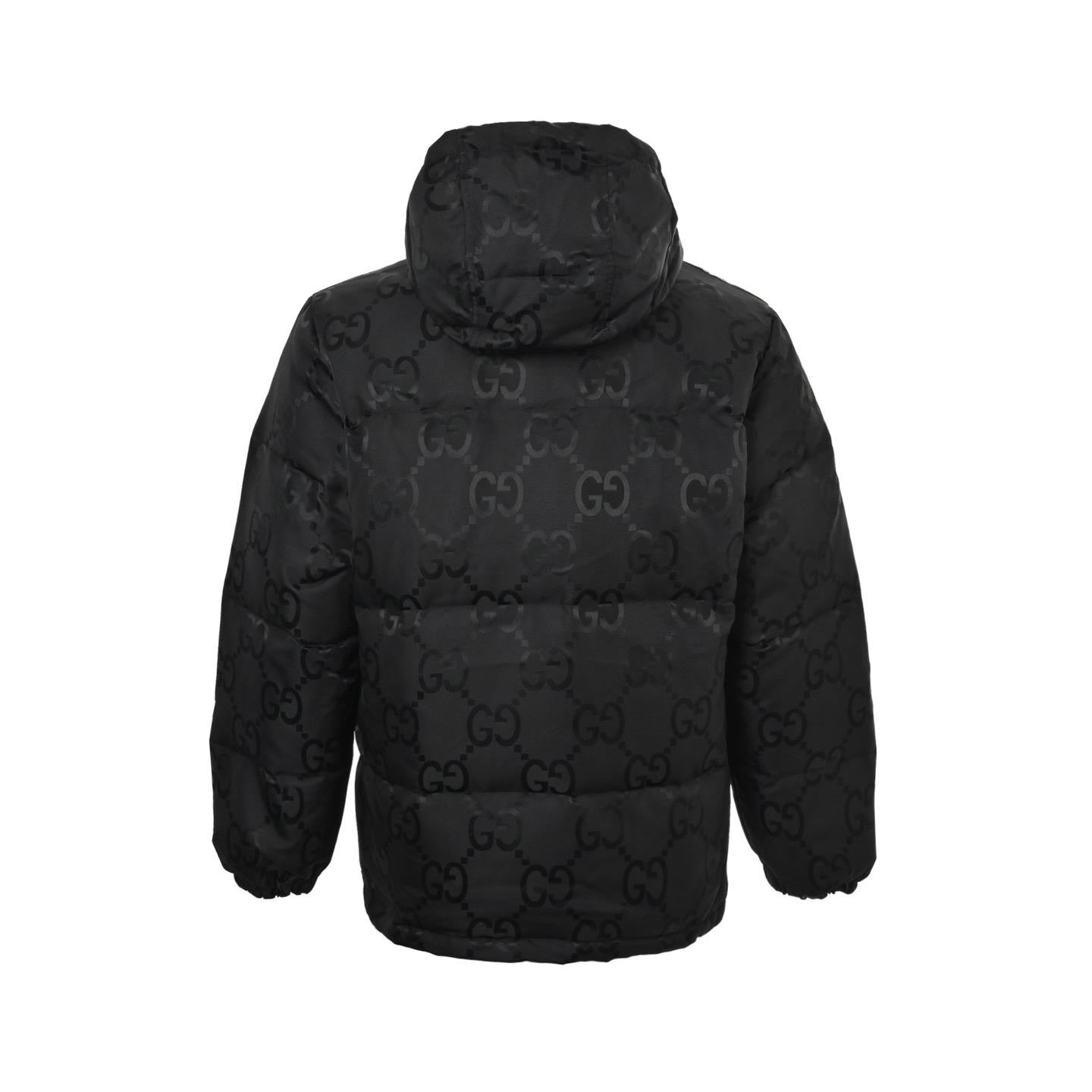 Black All-Over Monogram Puffer Jacket – Society Drip Exclusive