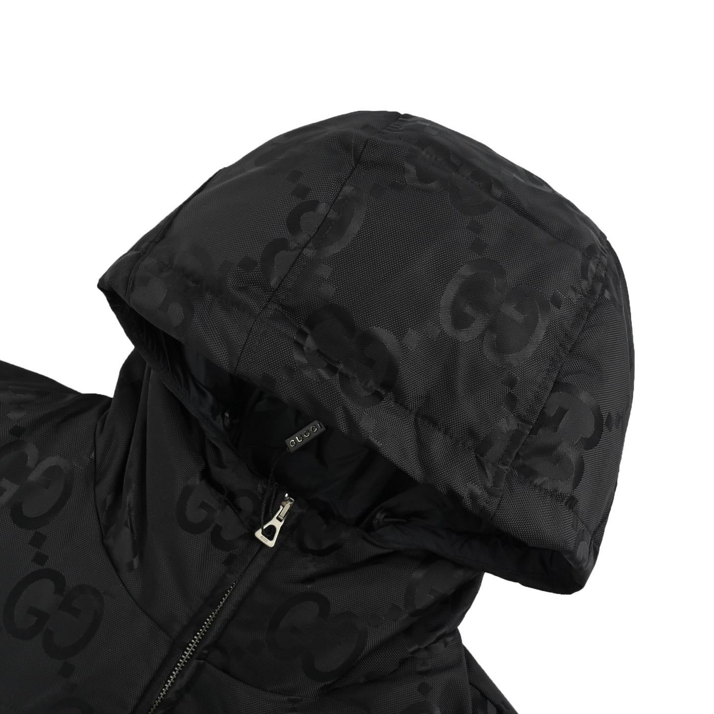 Black All-Over Monogram Puffer Jacket – Society Drip Exclusive