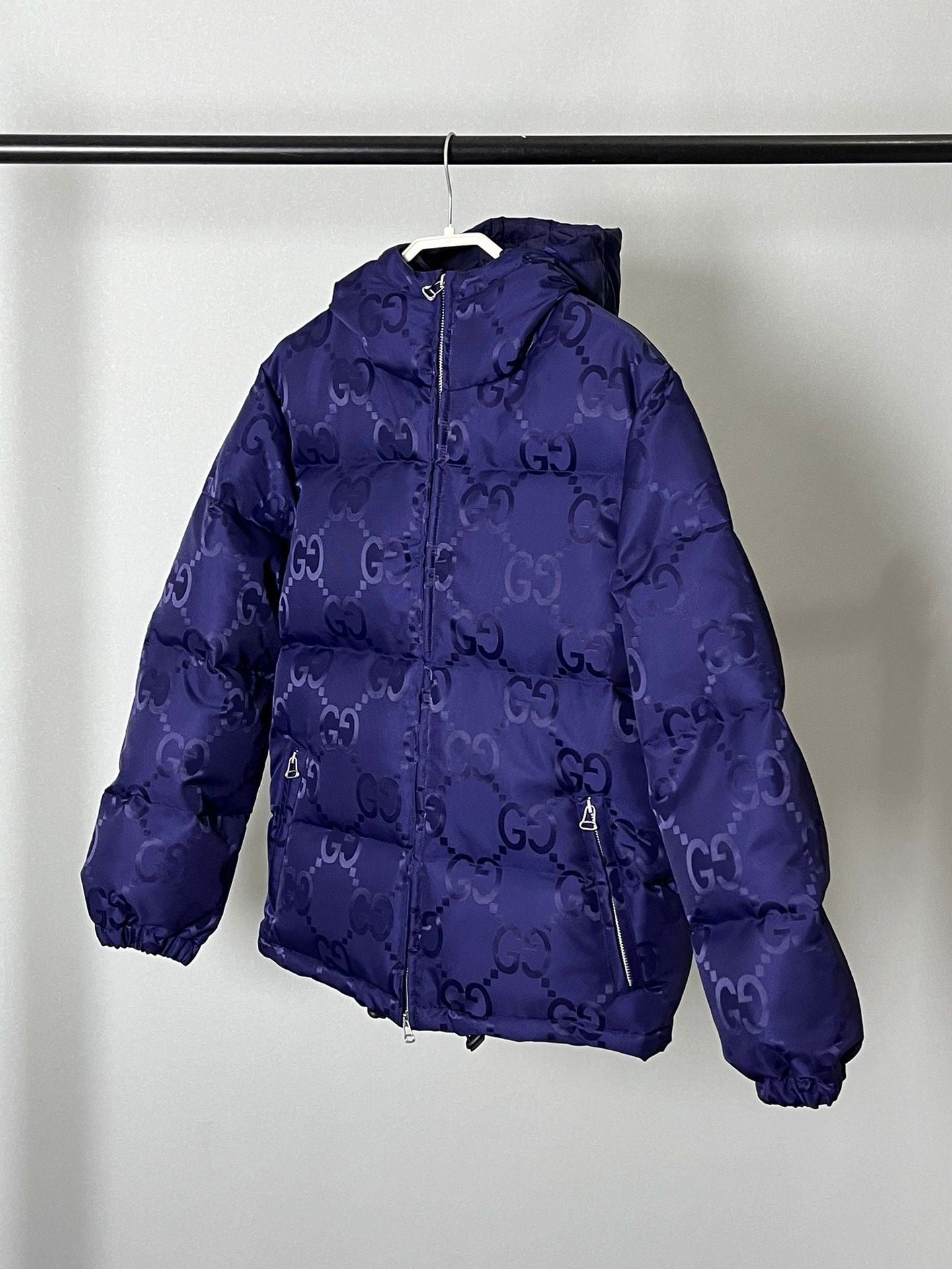 Navy Monogram Puffer Jacket – Royal Edition