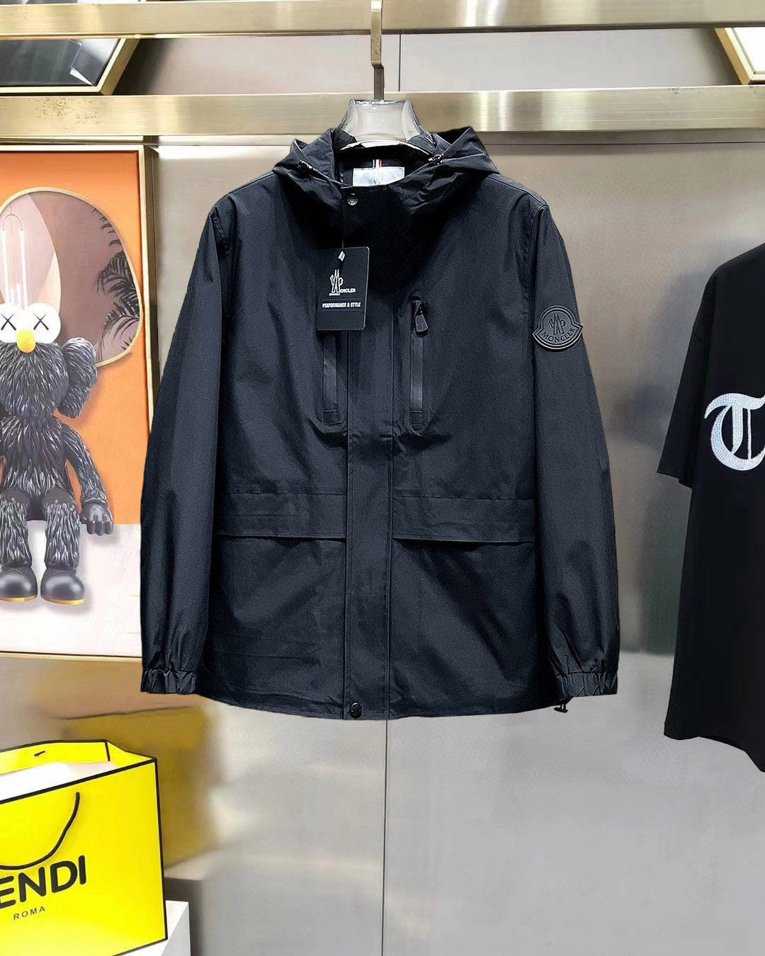 Stripe Track Windbreaker – Black