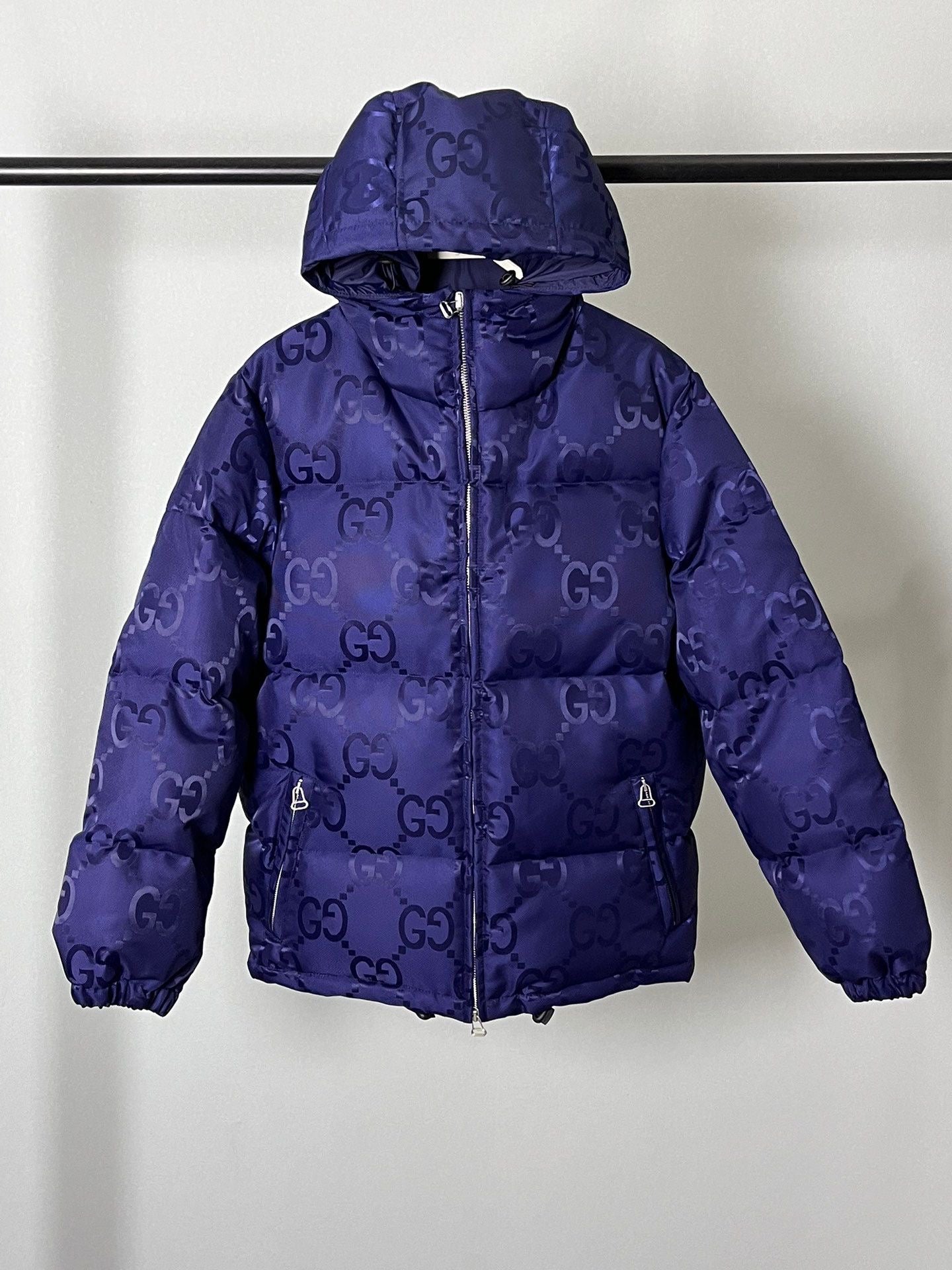 Navy Monogram Puffer Jacket – Royal Edition