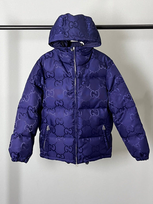 Navy Monogram Puffer Jacket – Royal Edition