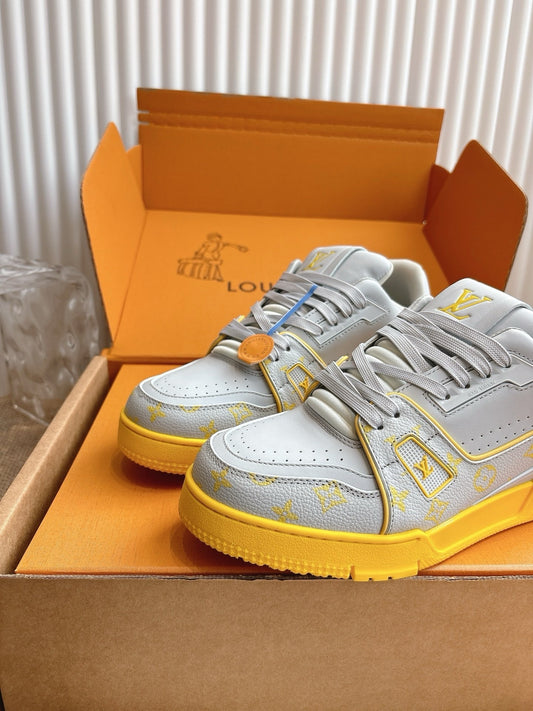 Grey & Yellow Monogram Edition – Luxury Designer Sneakers