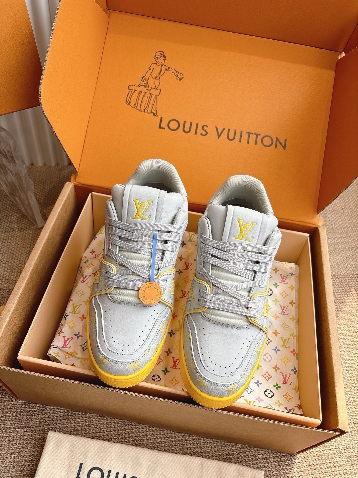 Grey & Yellow Monogram Edition – Luxury Designer Sneakers