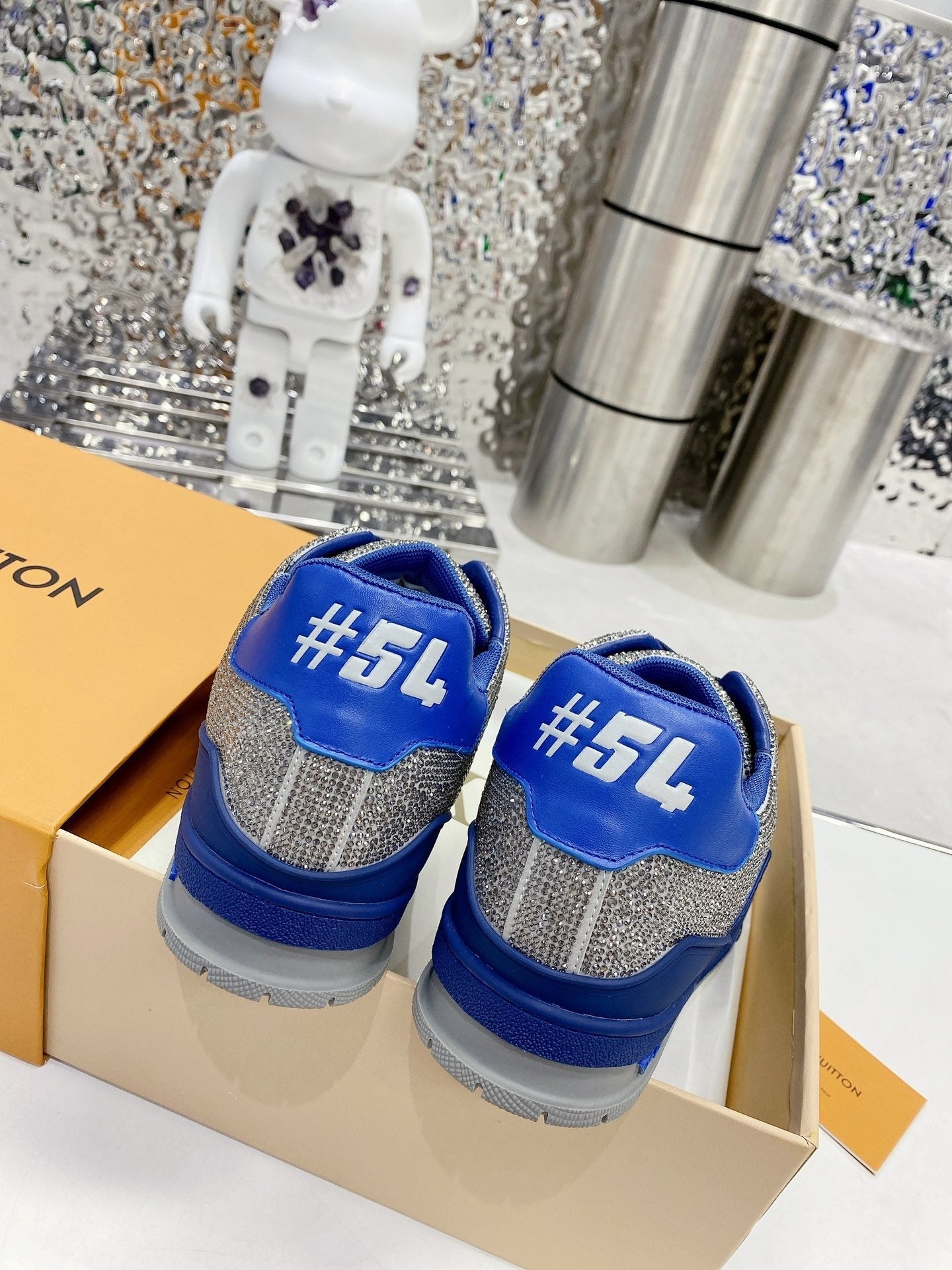 Blue & Silver Swarovski Edition – Luxury Designer Sneakers