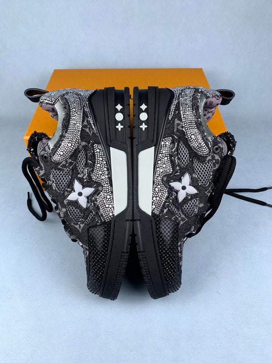 Black Python Lace Edition – Luxury Streetwear Sneakers