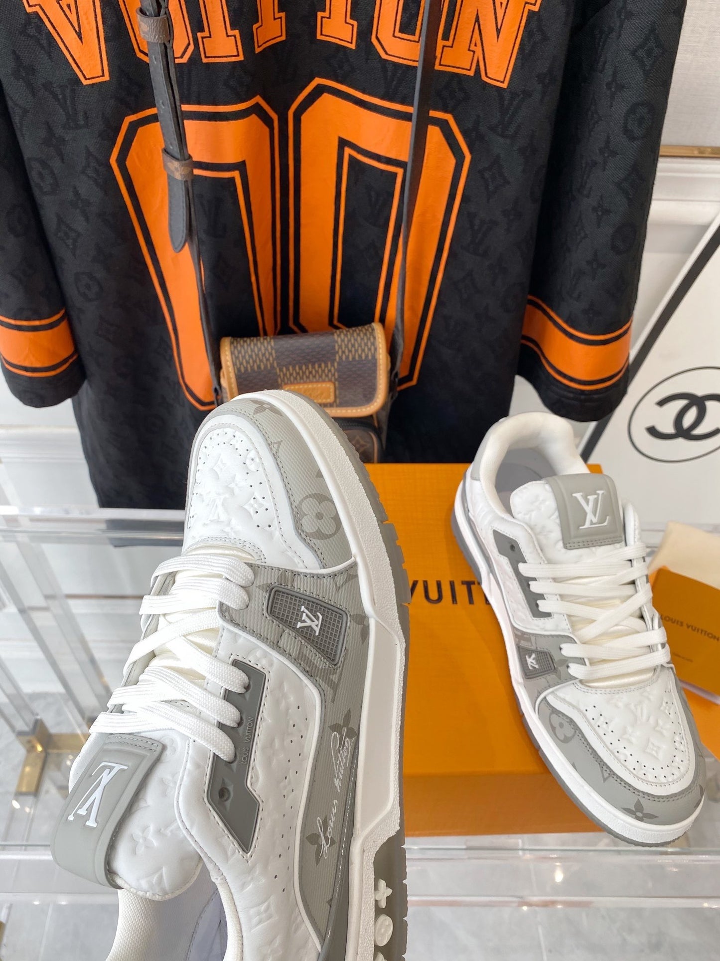 White & Grey Monogram Edition – Luxury Designer Sneakers