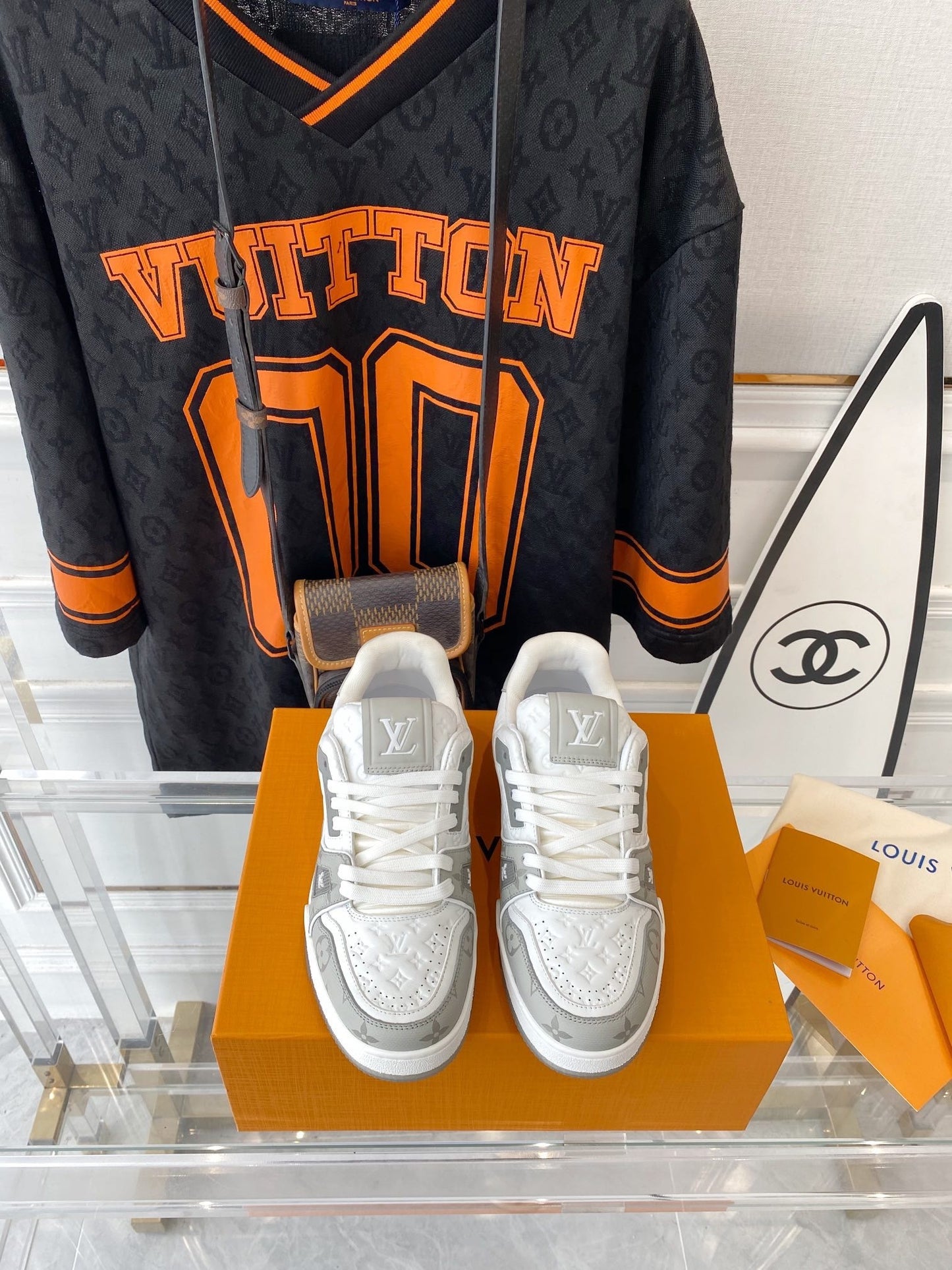 White & Grey Monogram Edition – Luxury Designer Sneakers