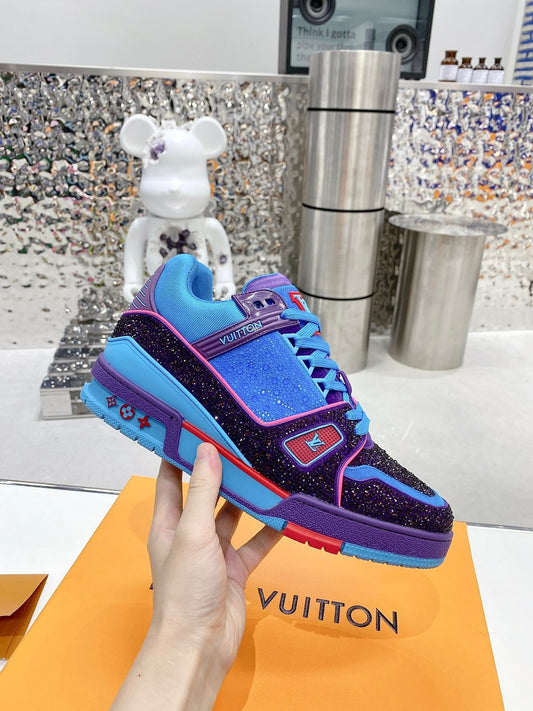 Purple & Blue Swarovski Edition – Luxury Streetwear Sneakers