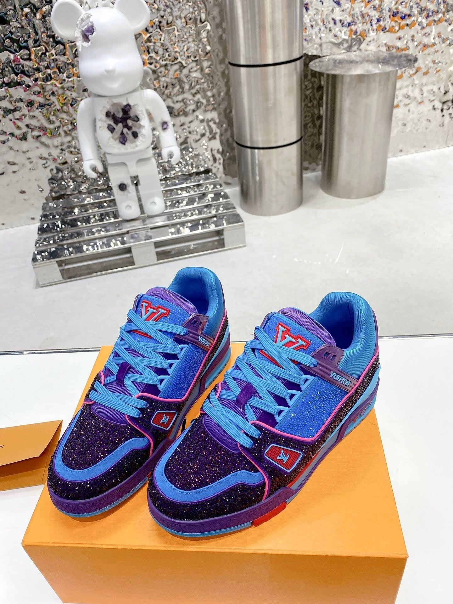 Purple & Blue Swarovski Edition – Luxury Streetwear Sneakers