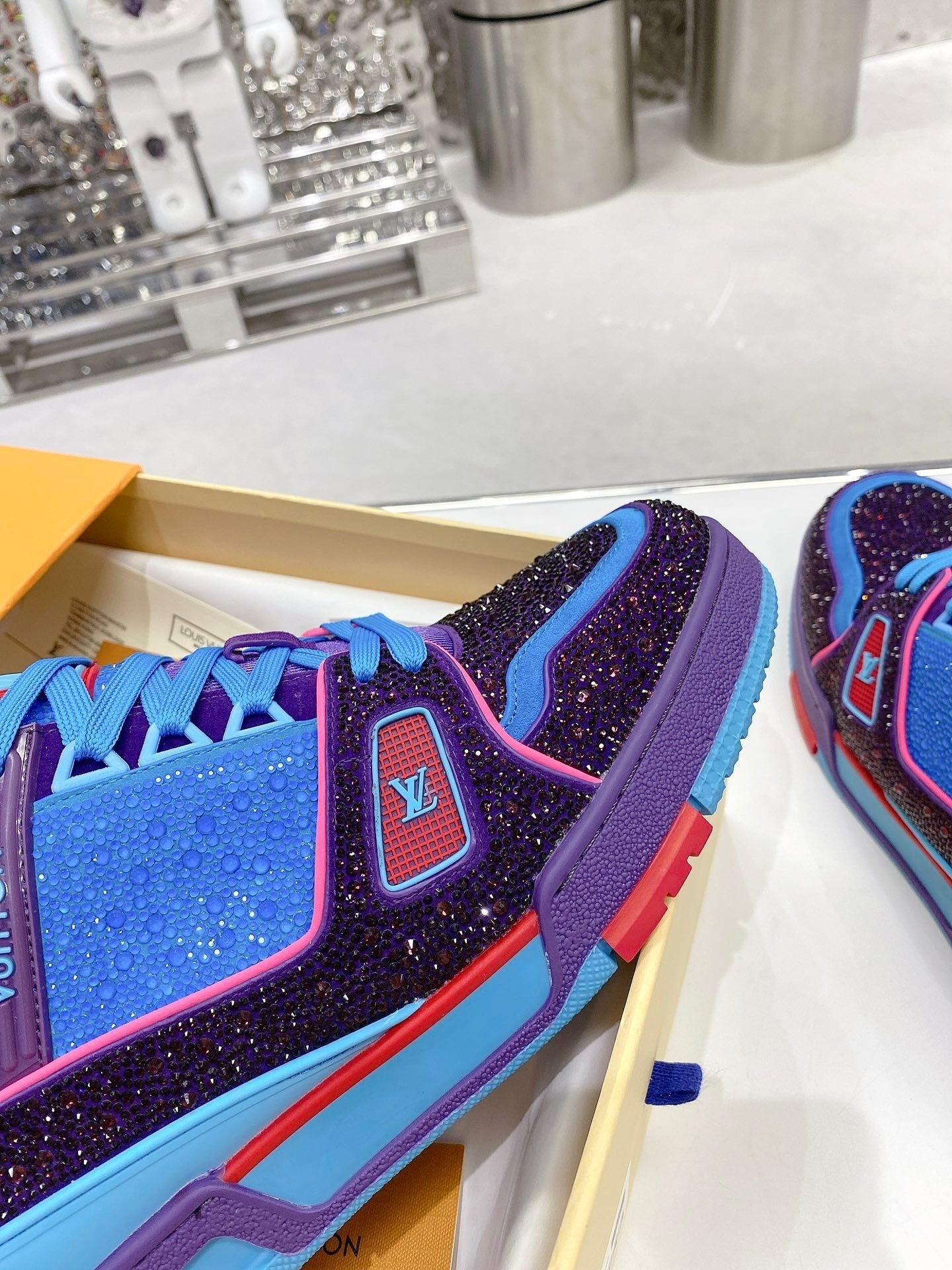 Purple & Blue Swarovski Edition – Luxury Streetwear Sneakers