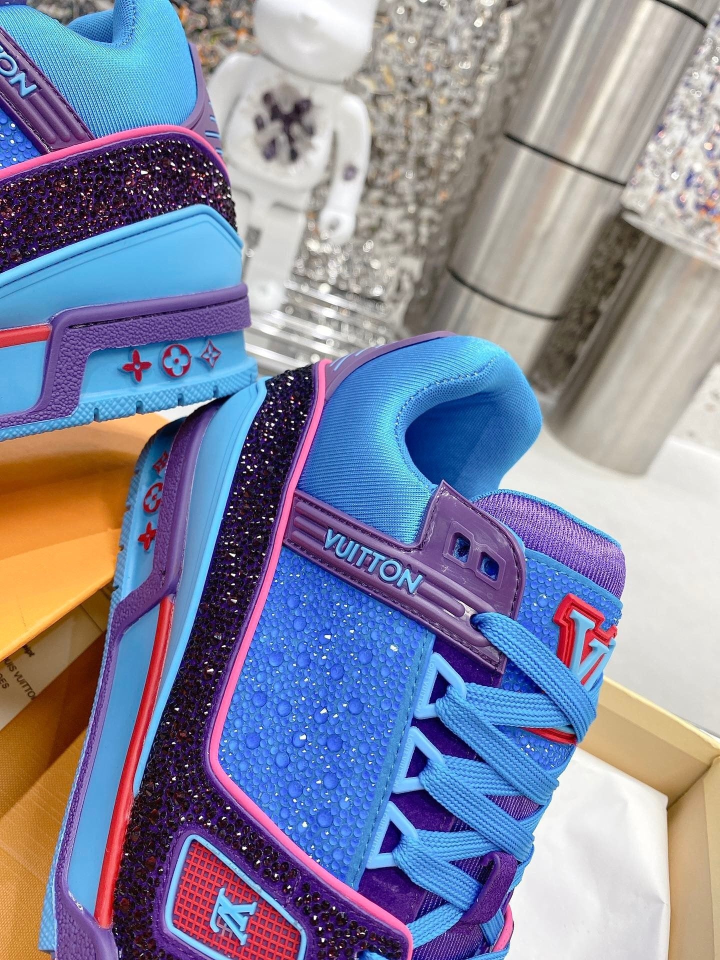 Purple & Blue Swarovski Edition – Luxury Streetwear Sneakers