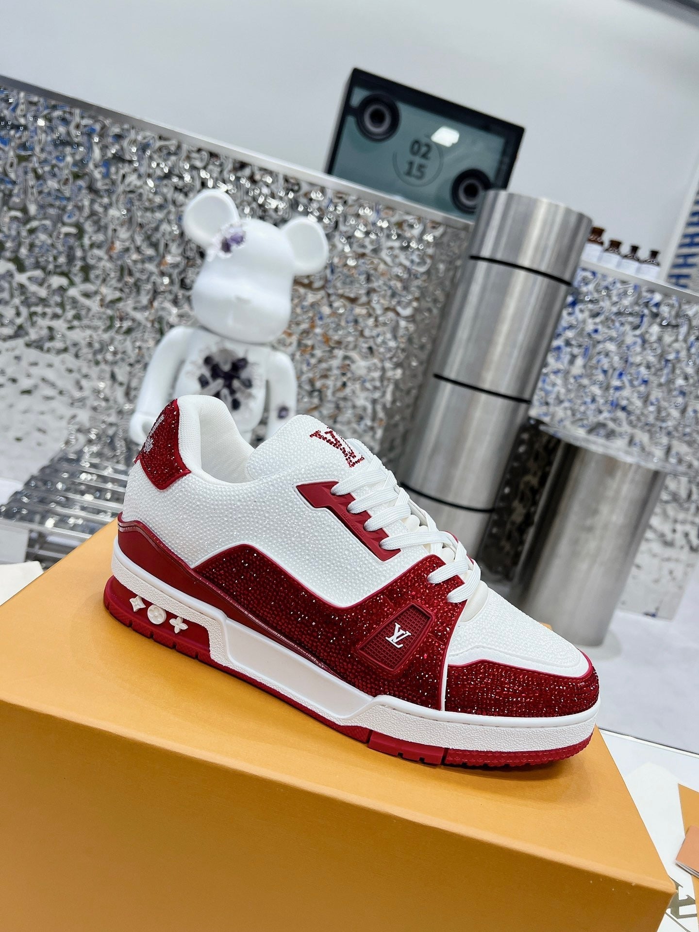 Red & White Swarovski Edition – Luxury Designer Sneakers