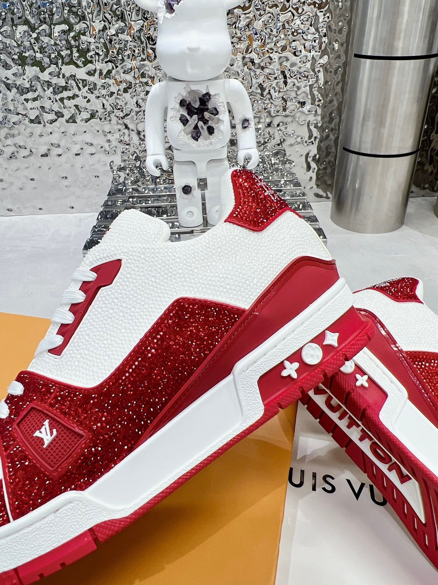 Red & White Swarovski Edition – Luxury Designer Sneakers