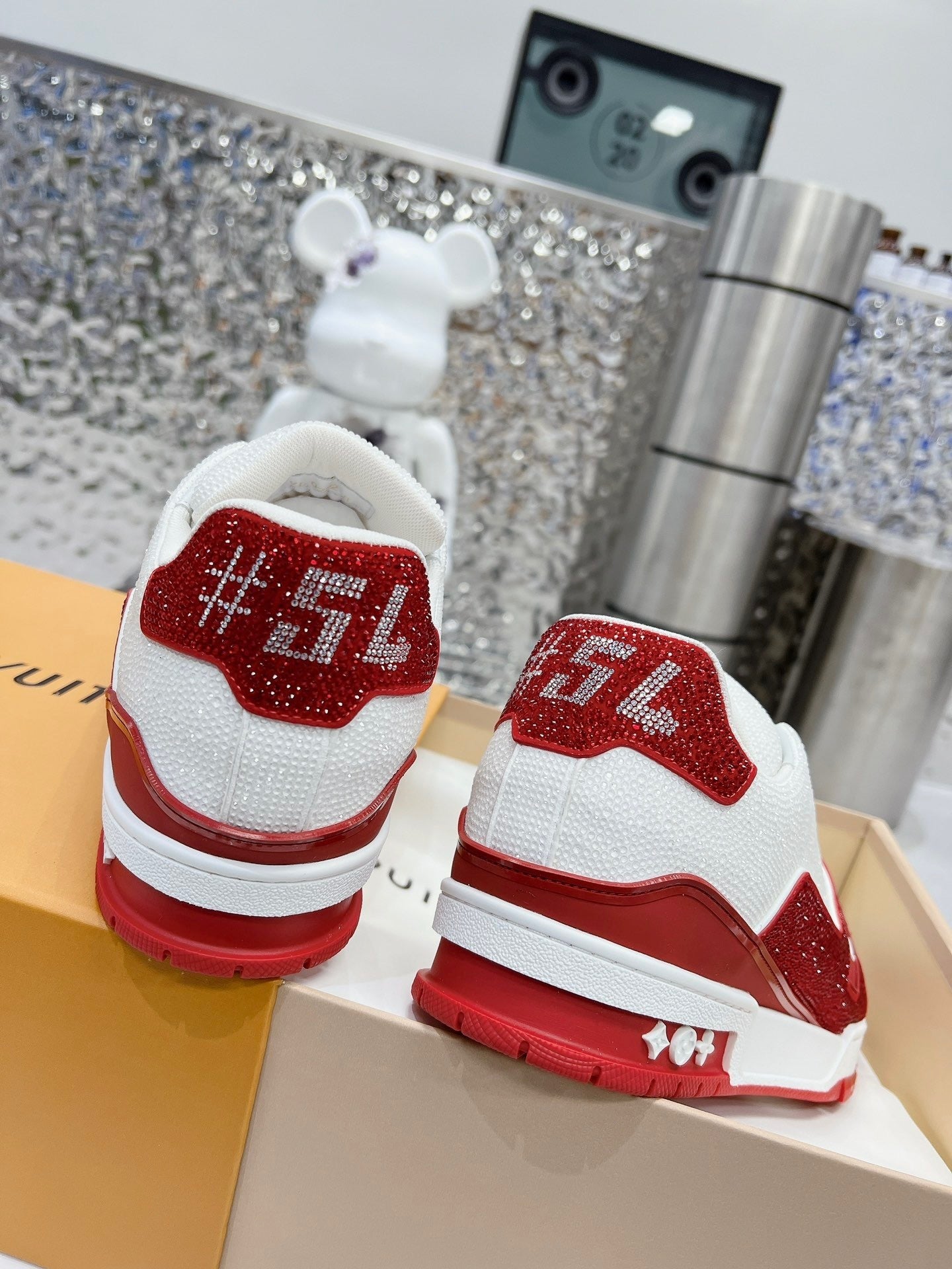 Red & White Swarovski Edition – Luxury Designer Sneakers