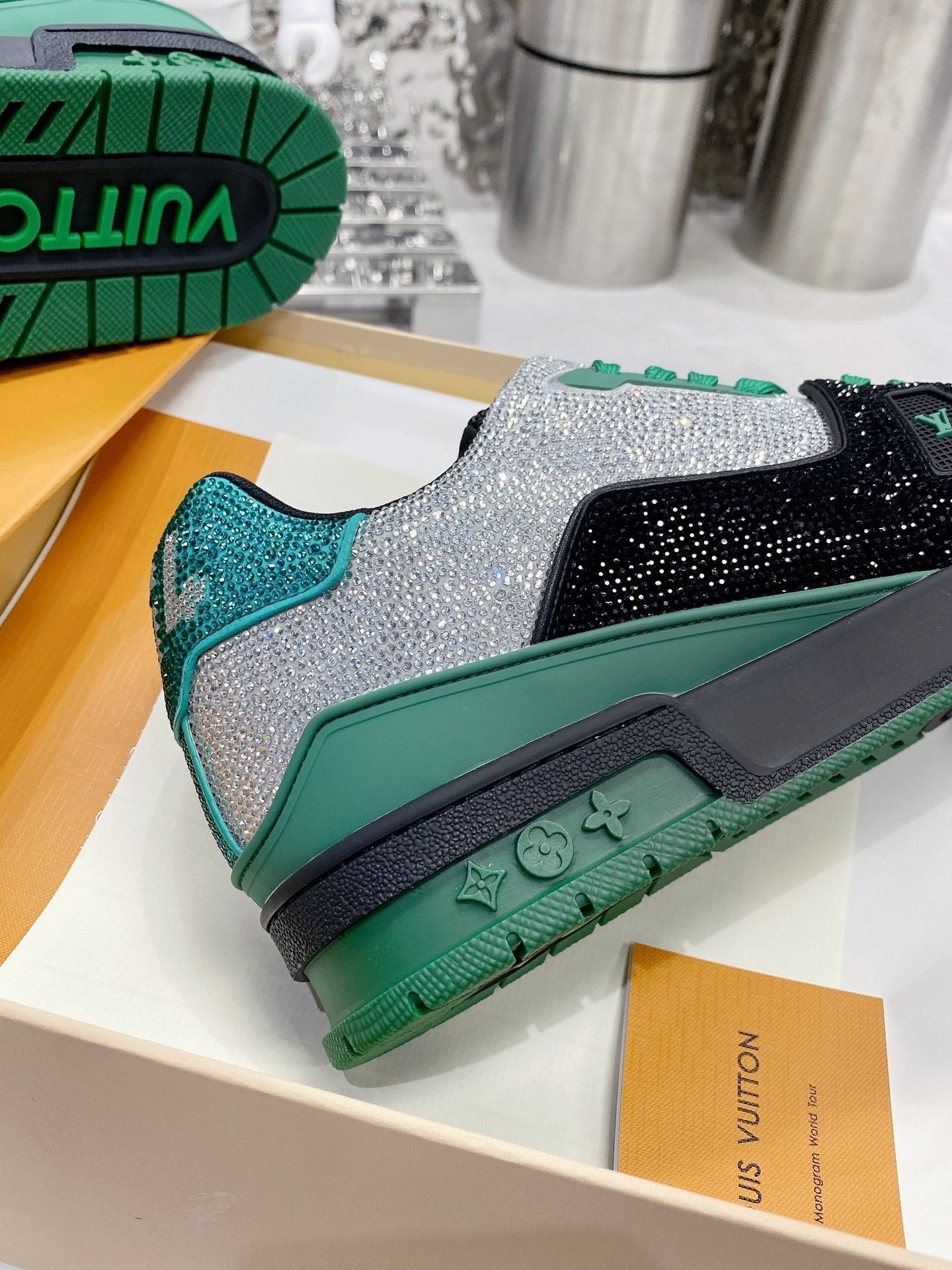 Green & Black Swarovski Edition – Luxury Designer Sneakers