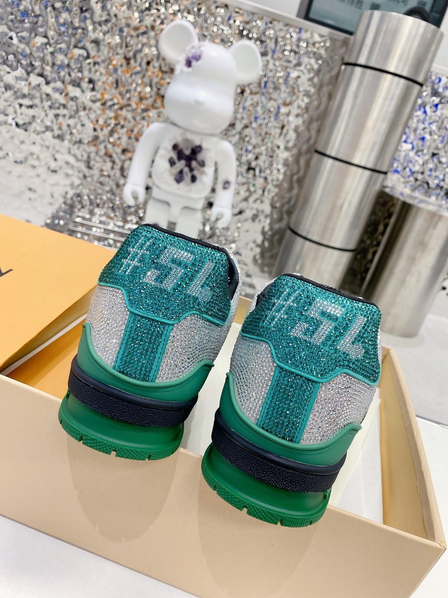 Green & Black Swarovski Edition – Luxury Designer Sneakers