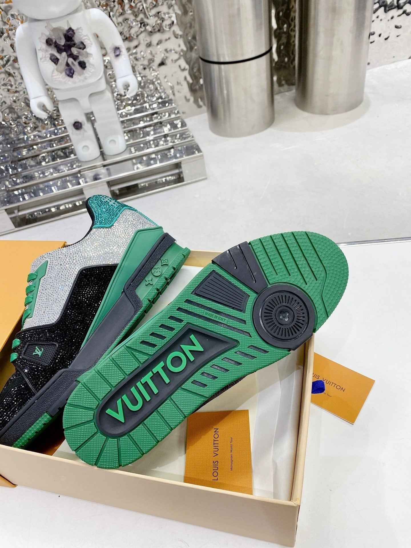 Green & Black Swarovski Edition – Luxury Designer Sneakers